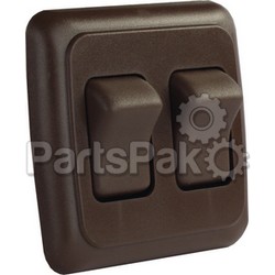JR Products 12145; Double Rocker Switch Assembly With Bezel Brown; LNS-342-12145