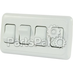 JR Products 12331; Quad Rocker Switch Assembly With Bezel White