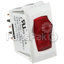 RV Designer S241; Switch-Ill Rocker 10-Amp white With Red; LNS-350-S241