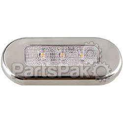 Aqua Signal 164307; Led Oval Warm White With Stainless Steel Cover