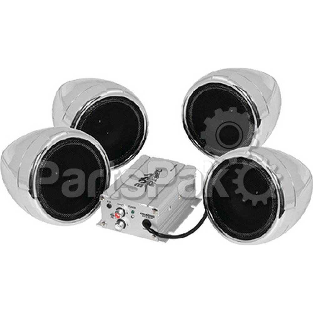 Boss Audio MC470B; Speakers Motorcycle Bluetooth Chrome Set of 4