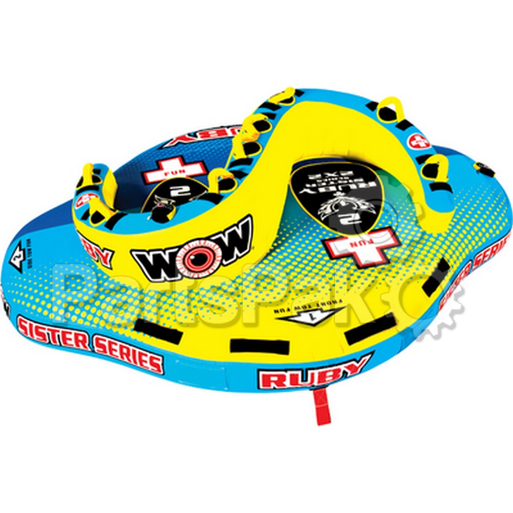 WOW World of Watersports 15-1060; Ruby 2-Person Sister Towable Inflatable Tube