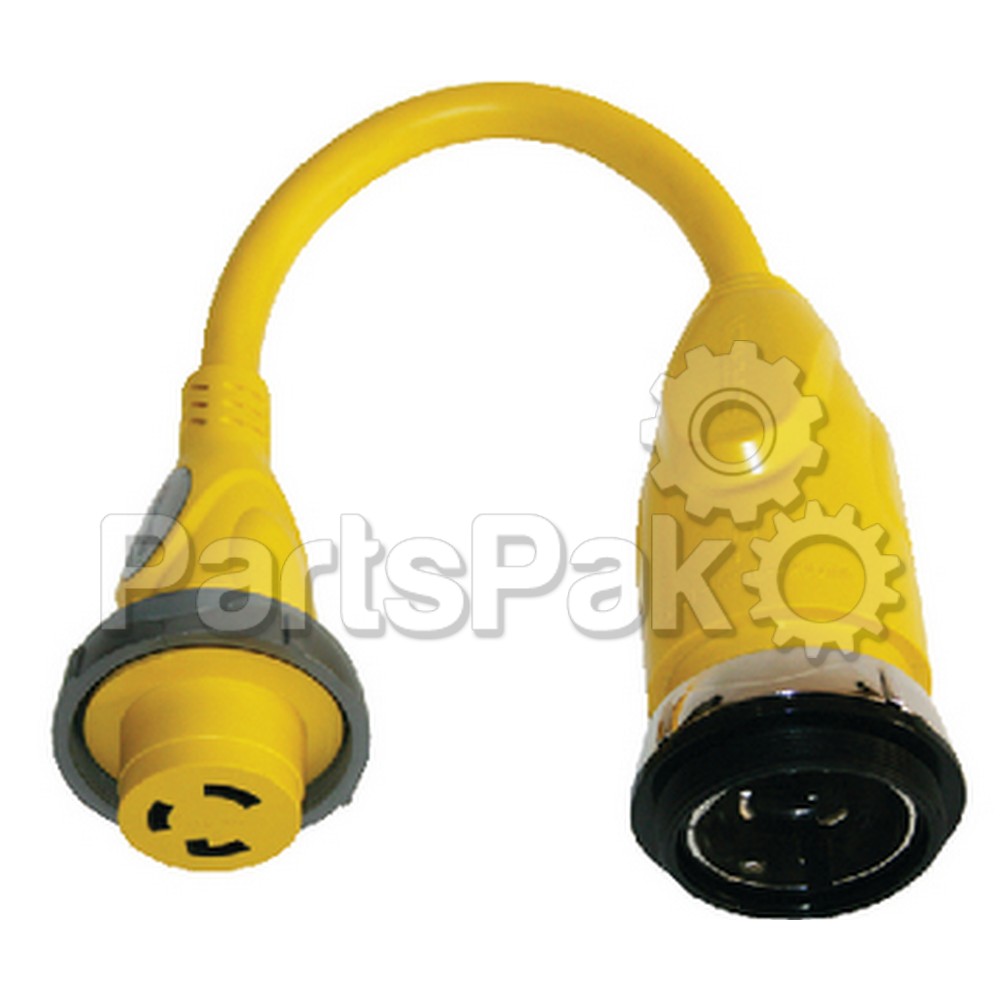 Furrion 381707; Pigtail 30-Amp F To 50-Amp M Yellow Adapter Cord