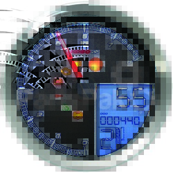 Koso BA051201; Lcd Color Change Speedo & Tachometer Silver Bezel