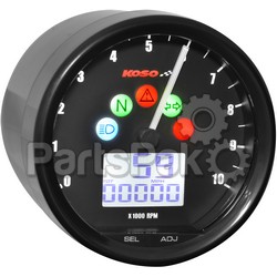 Koso BA058100-HD; Tnt-02 Speedometer Tachometer Combo Black