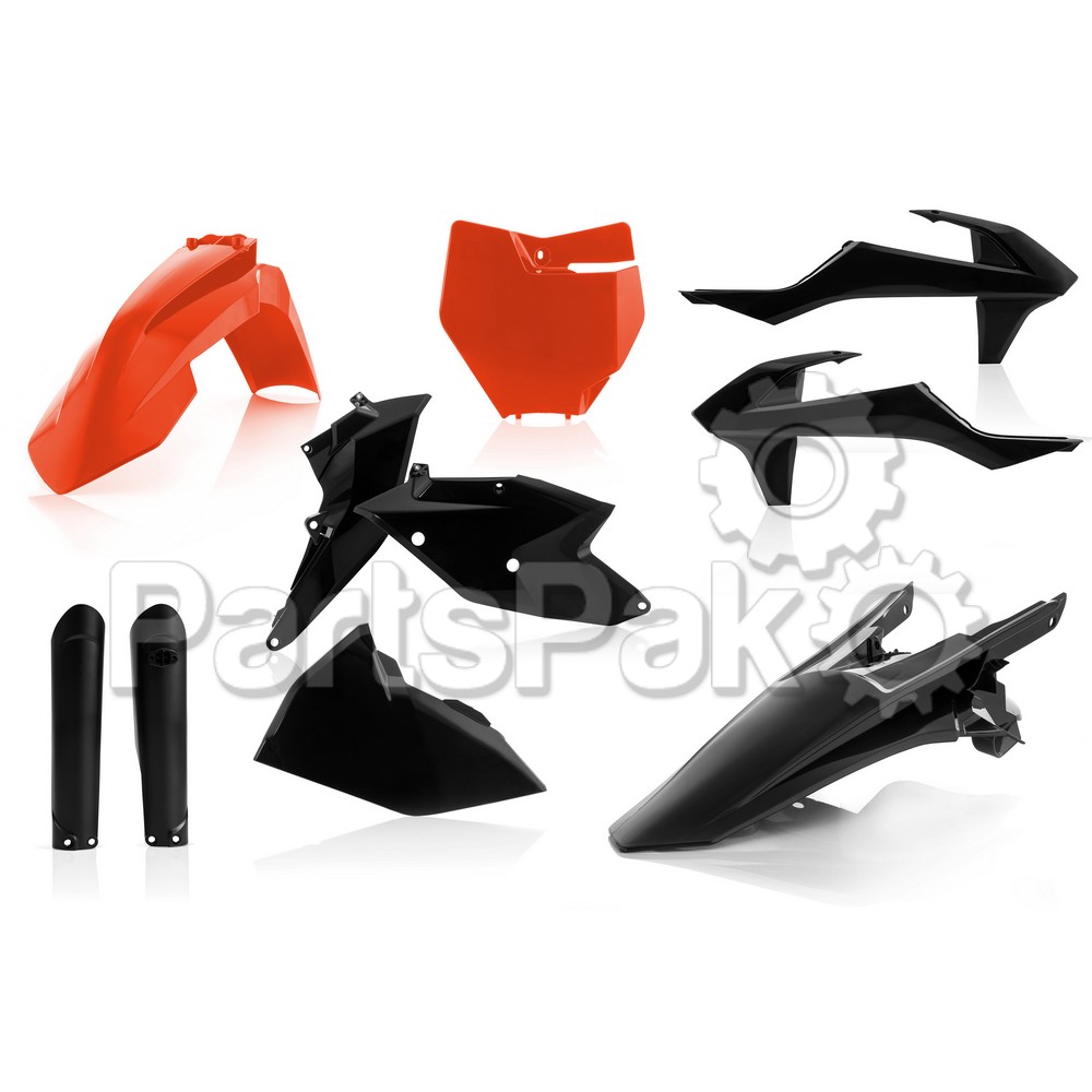 Acerbis 2421065225; Full Plastic Kit Orange / Black