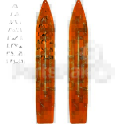 Slydog 04-00104; (Pair) Sly Dog Powderhound Ski 7-inch Swirl Black / Orange; 2-WPS-150-57103