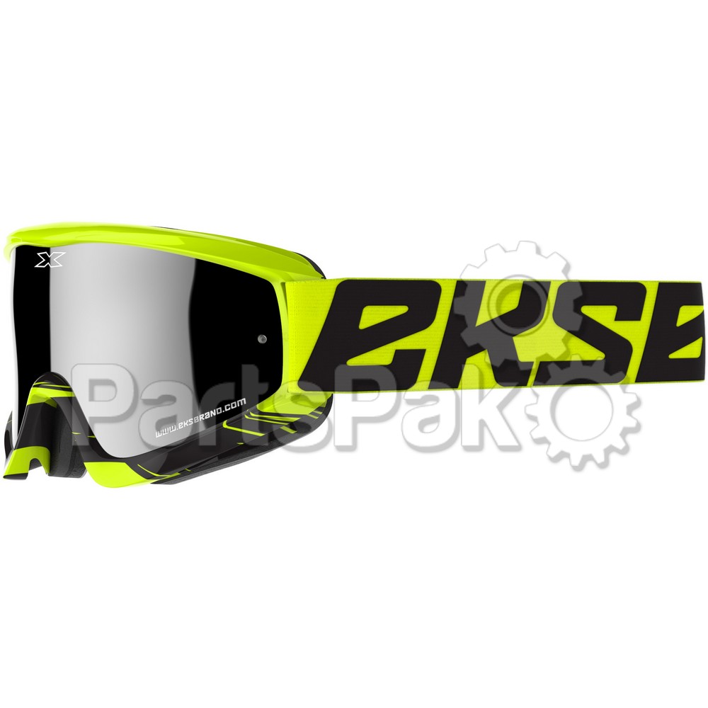 EKS Brand 067-10260; Go-X Crossfade Goggle Flo Yellow / Black W / Silver Mirror