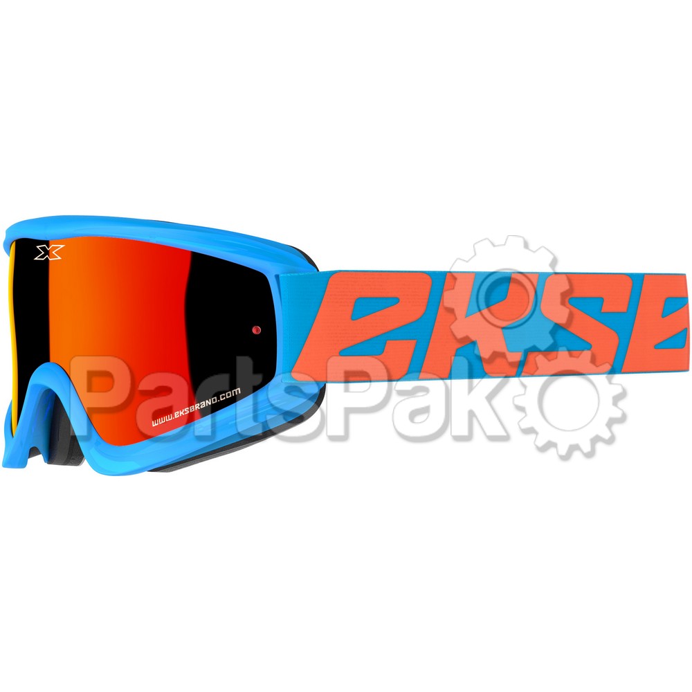 EKS Brand 067-10460; Flat-Out Goggle Cyan Blue W / Red Mirror