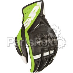 Spidi A145-494-2X; Str-3 Vent Coupe' Leather Gloves Black / Green 2X