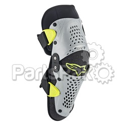 Alpinestars 6546319-195-S/M; Sx-1 Knee Guards Silver / Yellow Youth Sm / Md; 2-WPS-482-62807