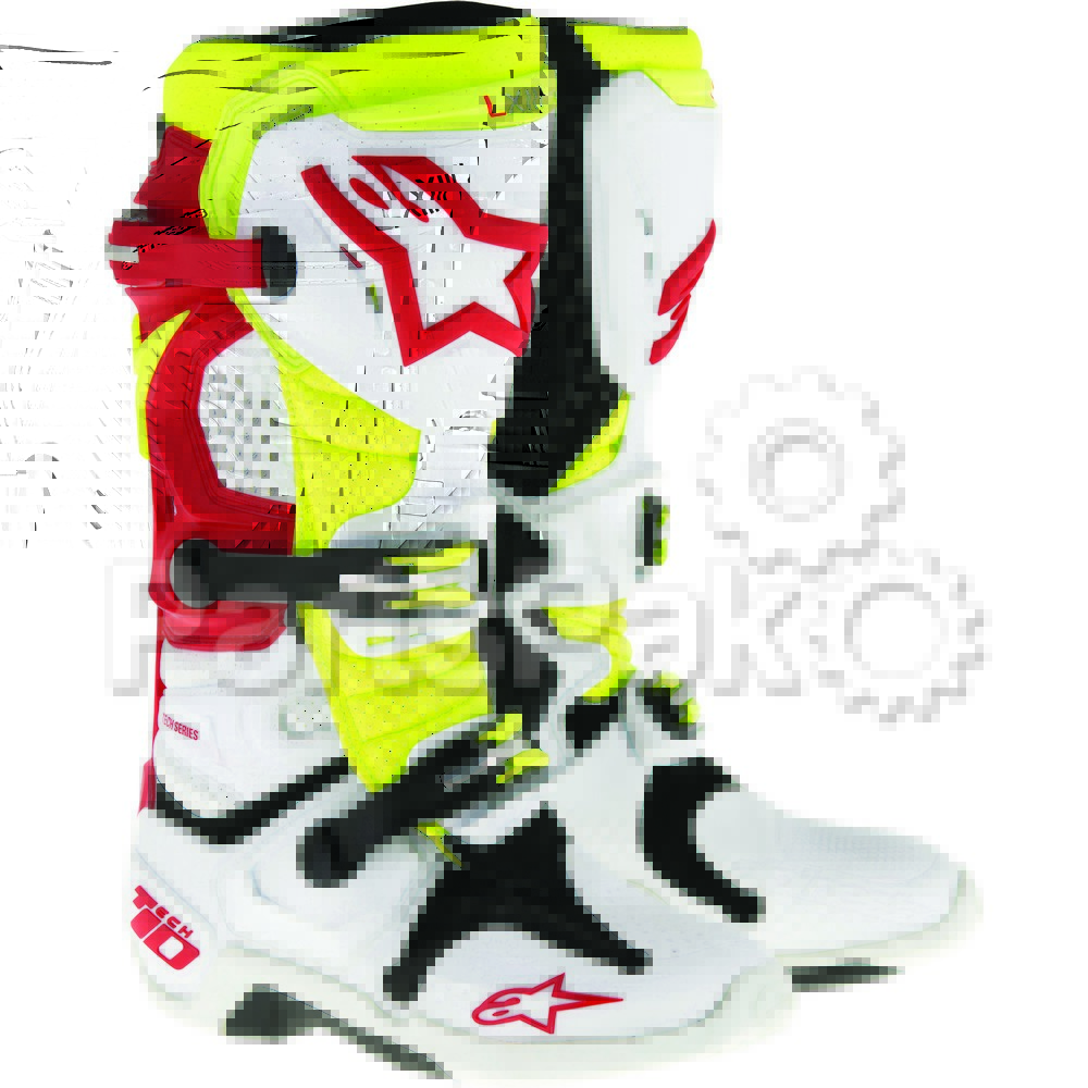 Alpinestars 2010014-236-7; Tech 10 Boots White / Red / Yellow Size 07