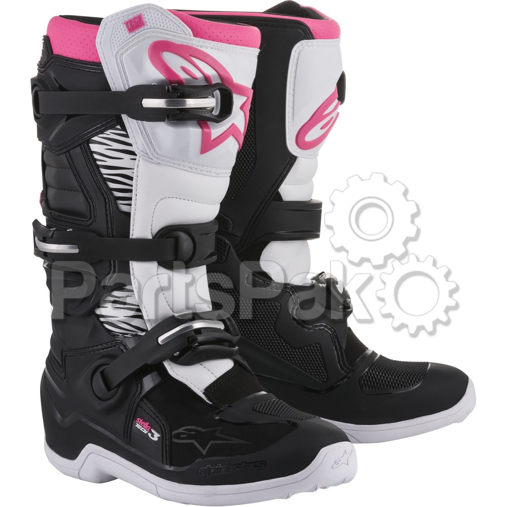Alpinestars 2013218-130-6; Tech 3 Stella Boots Black / White / Pink Size 06