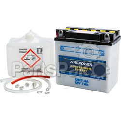 WPS - Western Power Sports 12N7-4A; 12V Battery W / Acid 12N7-4A