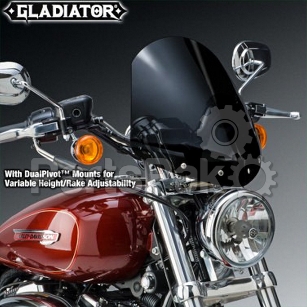 National Cycle N2709; GLADIATOR, Top Tree Mount, Chrome, Dark Tint for Sportster Custom