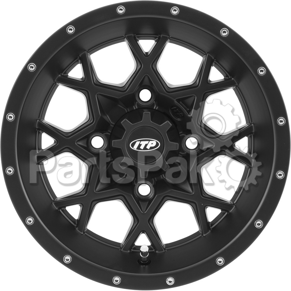 ITP (Industrial Tire Products) 1528644536B; Wheel, Hurricane 15X7 4/156 4+3 Black