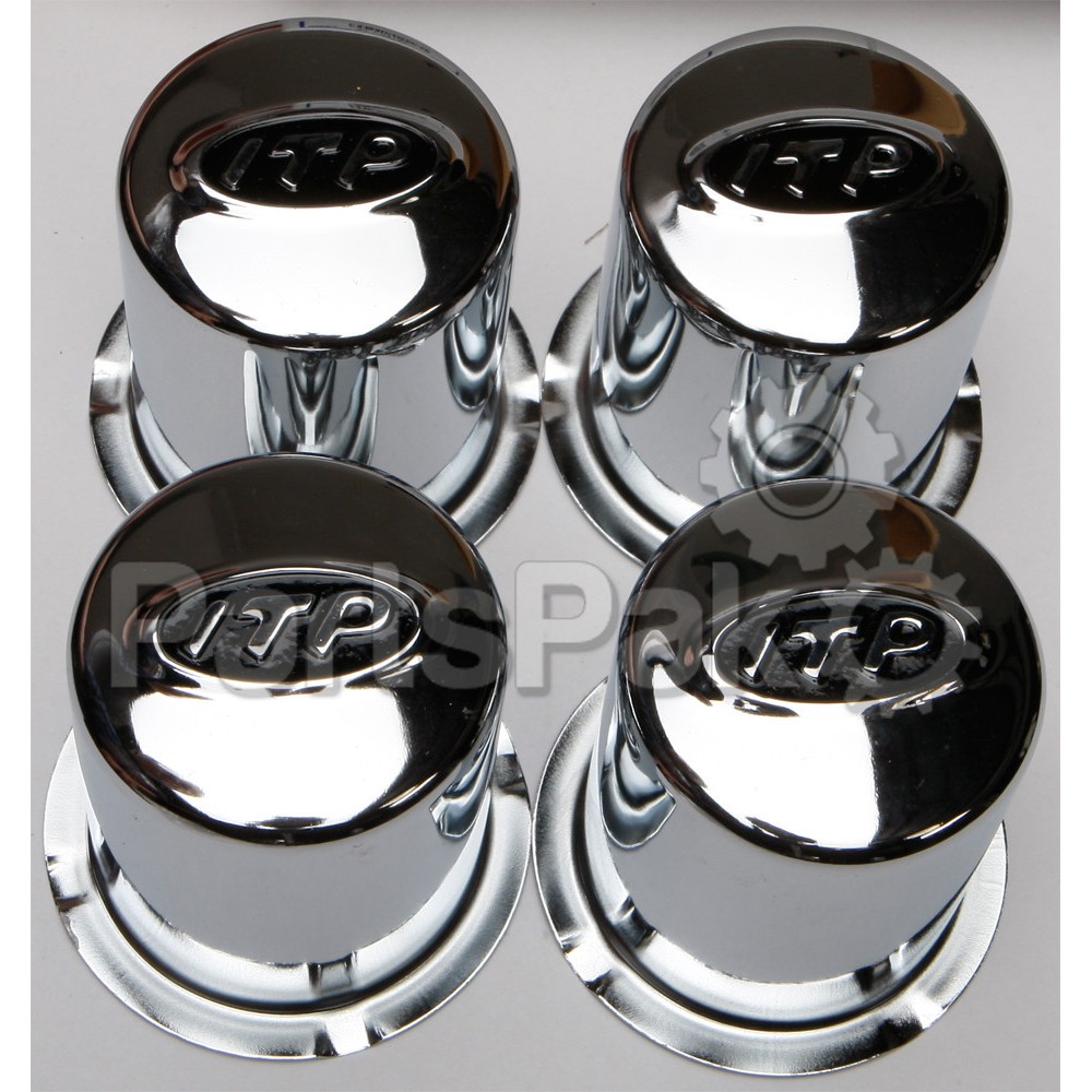 ITP (Industrial Tire Products) SM1300BX; Steel 4/110 Chrome Wheel Center Cap 4-Pack