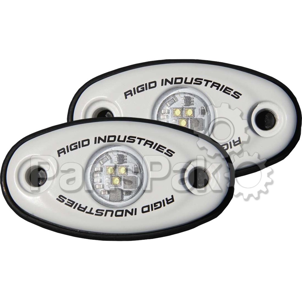 Rigid 48224; A-Series High Power White With Green Led (Pair)