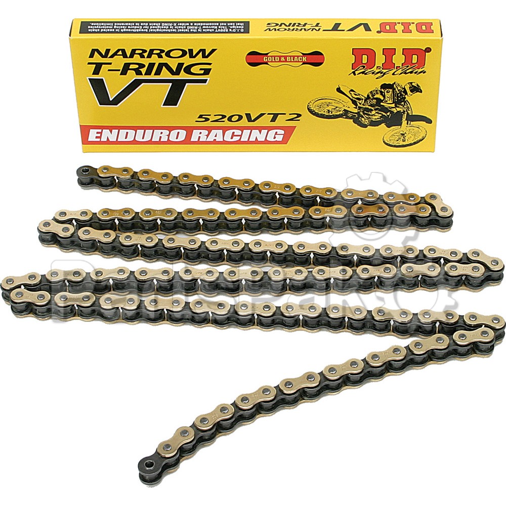 DID (Daido) 520VT2-112; Enduro Racing 520Vt2-112 X-Ring Chain Gold