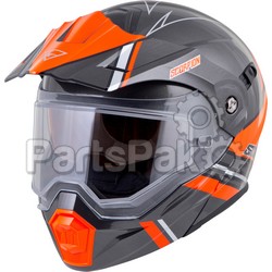 Scorpion 95-1092-SD; Exo-At950 Teton Cold Weather Helmet Orange / Grey Xs
