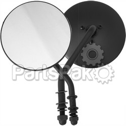 Harddrive 153085; Black 4-inch Round Mirror Left Side; 2-WPS-820-55575