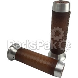 Brass Balls BB08-205; Leather Moto Grips Natural / Tan Honeycomb