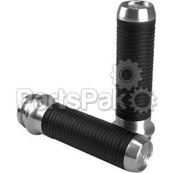 Brass Balls BB08-251; Leather Moto Grips Natural / Black Ribbed Tbw