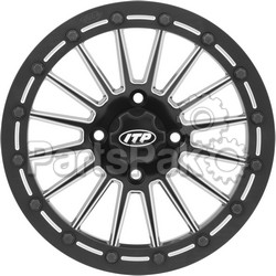 ITP (Industrial Tire Products) 1528654727B; Wheel, Sd Bdlk 15X7 4/156 4+3 Blk / Mil