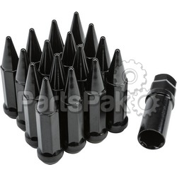 Sedona ALUG-SB-20BX; Spike Lug Nut 12-mm x1.50 60' Black Tapered W / Key