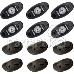Rigid 400293; Rigid Rock Light Kit Amber / 6; 2-WPS-652-400293