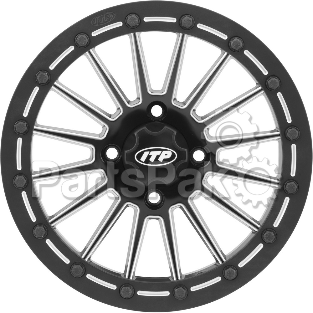 ITP (Industrial Tire Products) 1528653727B; Wheel, Bdlk 15X7 4/137 5+2 Blk / Mil