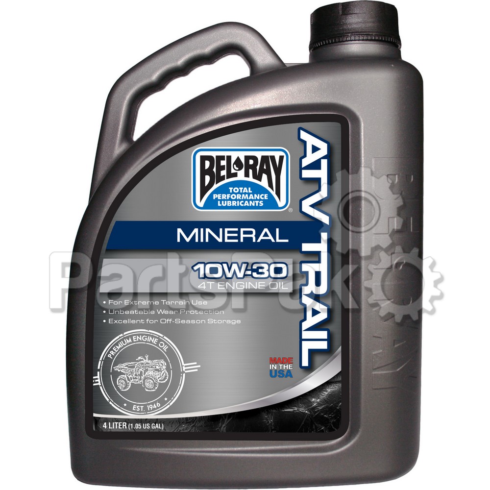 Bel-Ray 99040-B4LW; Mineral 4T Engine Oil 10W-30 4L