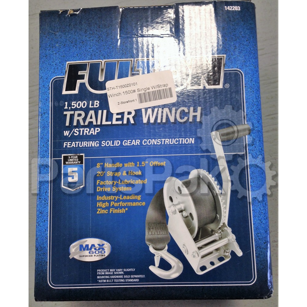 Fulton Performance T1500Z0101; Winch 1500# Single W/Strap