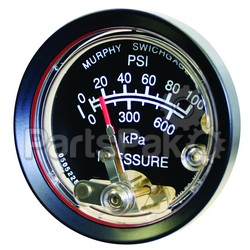 Enovation Controls 5702525; Pressure,Switch gauge 0-400