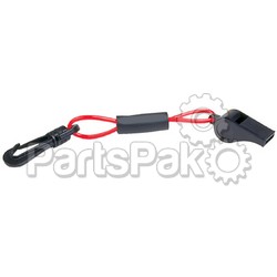 SeaChoice 11726; Whistle With Lanyard-Red/Black