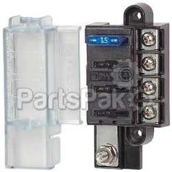 Blue Sea Systems 5045; Fuse Block ST Blade 4 Circuit W/ Cover; LNS-661-5045