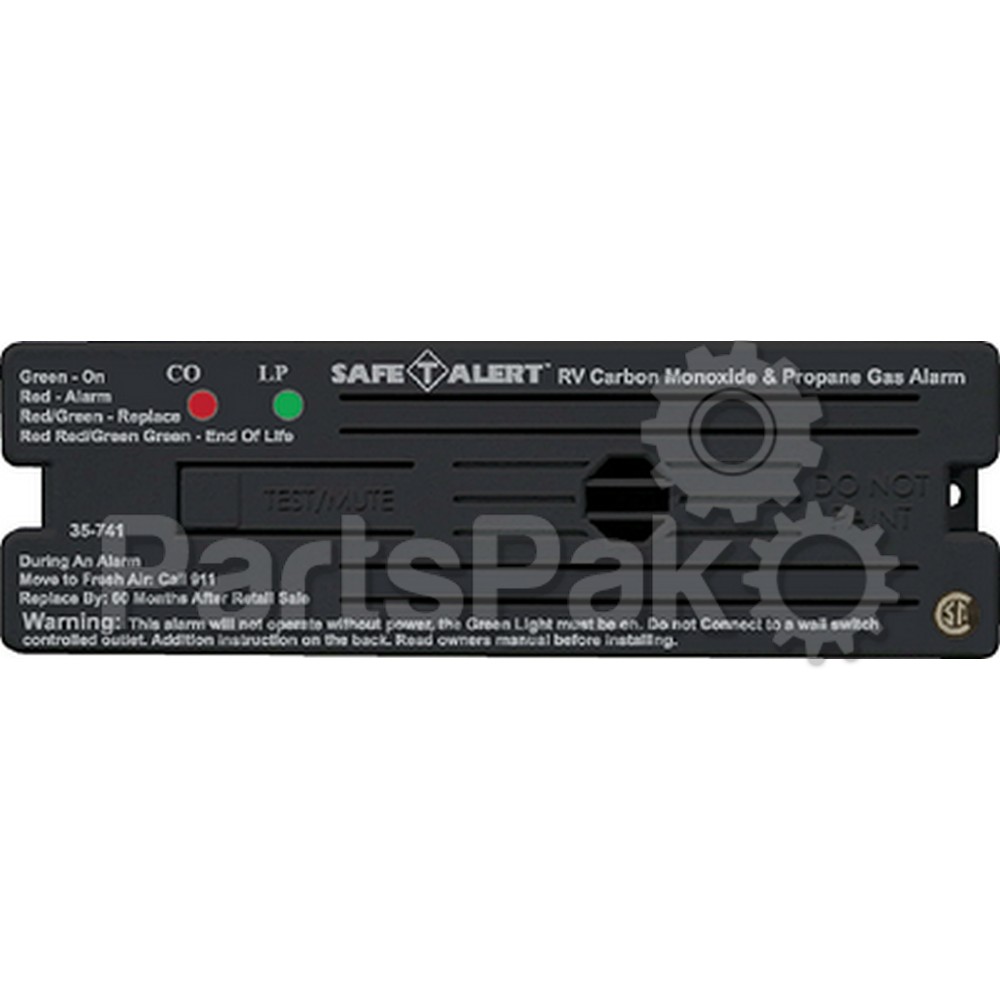 MTI Industries 35741BL; Alarm 12-Volt Surface Mount Lp Gas Leak Carbon Monoxide Detector Black