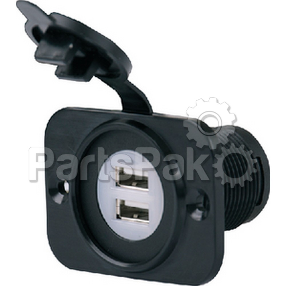 Parkpower By Marinco (Actuant Electrical) 12VDUSBRV; Receptacle-Dual 12-24V/ Usb Black