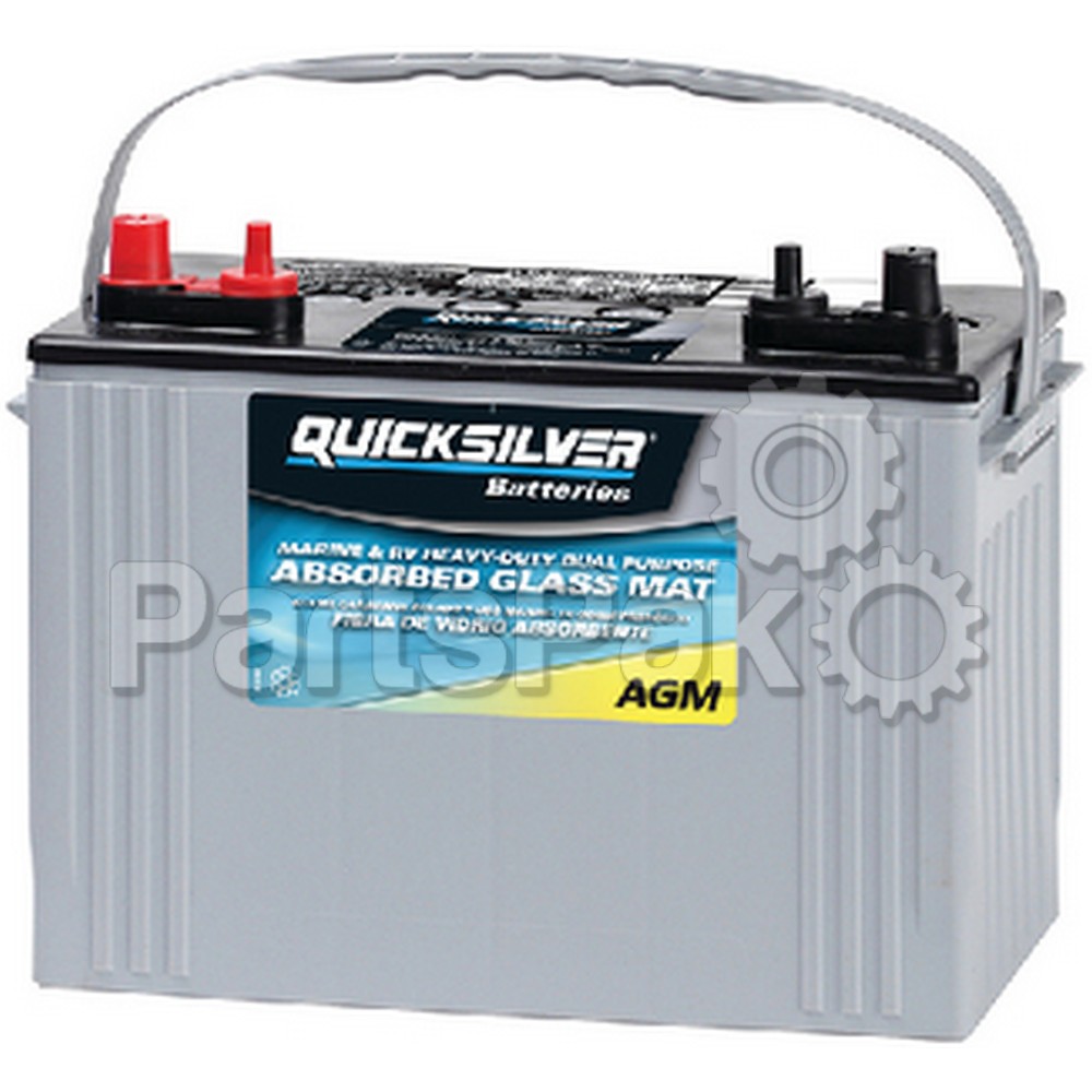 Quicksilver QS8A27M; Battery-AGM Grp27 580Cca 175Rc Replaces Mercury / Mercruiser (Non-Spillable)(UPS Ground Shipping Only)