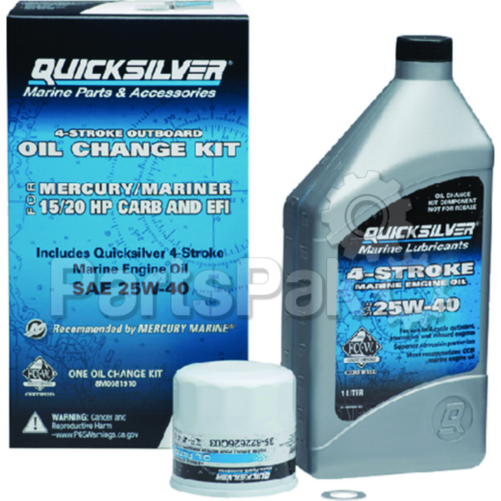 Quicksilver 8M0081910; kit Oil Change 75/90/115 Hp 4-stroke Replaces Mercury / Mercruiser