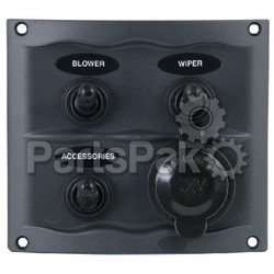 BEP 900-3WPS; Waterproof Switch Panel 3 Gang Gray; LNS-969-9003WPS