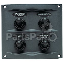 BEP 900-4WP; Waterproof Switch Panel 4 Gang Gray; LNS-969-9004WP