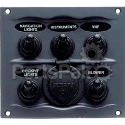 BEP 900-5WPS; Waterproof Switch Panel 5 Gang Gray; LNS-969-9005WPS