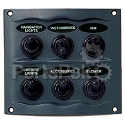 BEP 900-6WP; Waterproof Switch Panel 6 Gang Gray