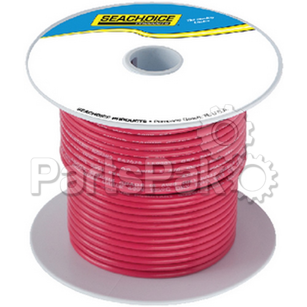 SeaChoice 63036; Tinned Copper Marine Wire, 4 Awg Red 25-Foot