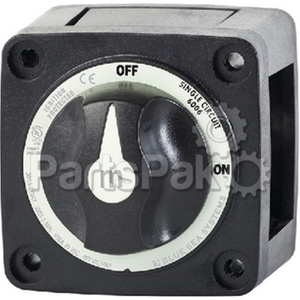 Blue Sea Systems 6006200; Switch M Series Mini Battery Switch On/Off With Black Knob