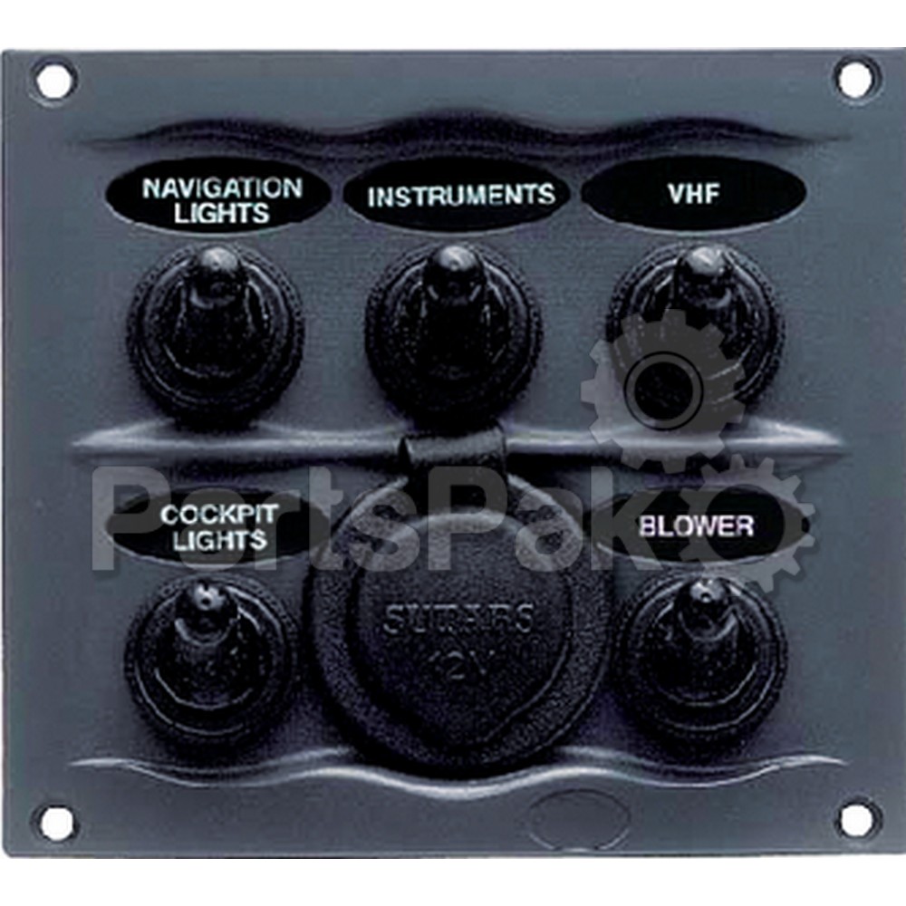 BEP 900-5WPS; Waterproof Switch Panel 5 Gang Gray