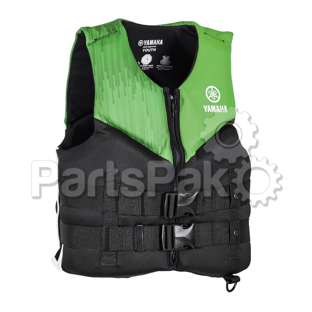 Yamaha MAY-21VNE-GN-YT PFD Life Jacket Vest, Youth Yamaha Neoprene Green; MAY21VNEGNYT