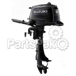 Suzuki DF6AL5 6-hp 4-Stroke Outboard Boat Motor, Nebular Black, 20-inch Shaft, Tiller Handle, Manual Tilt, & Propeller