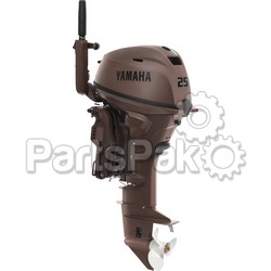 Yamaha F25SWHC3 F25 25 hp Brown (15" Short Shaft) Electric & Manual Start Tiller Handle 4-stroke Outboard Boat Motor
